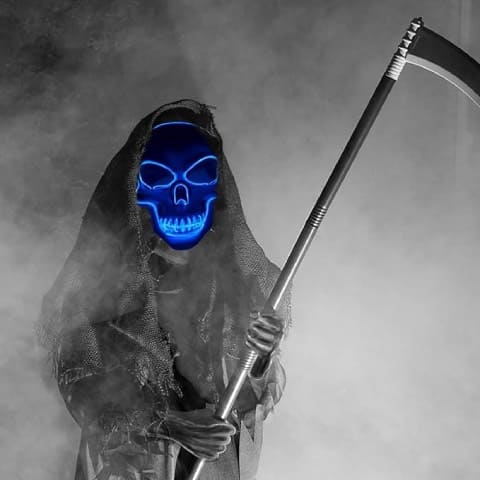 Máscara luz led Halloween 💀