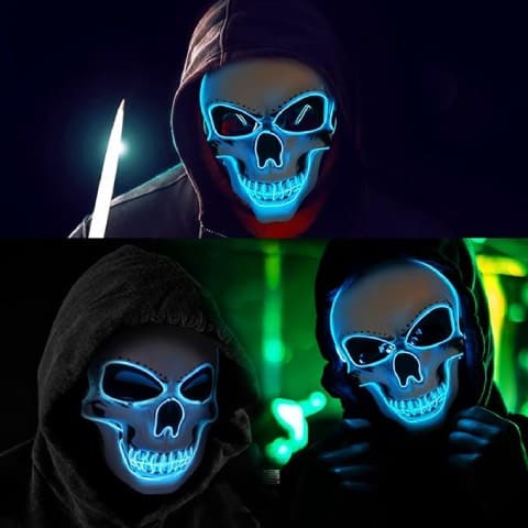 Máscara luz led Halloween 💀
