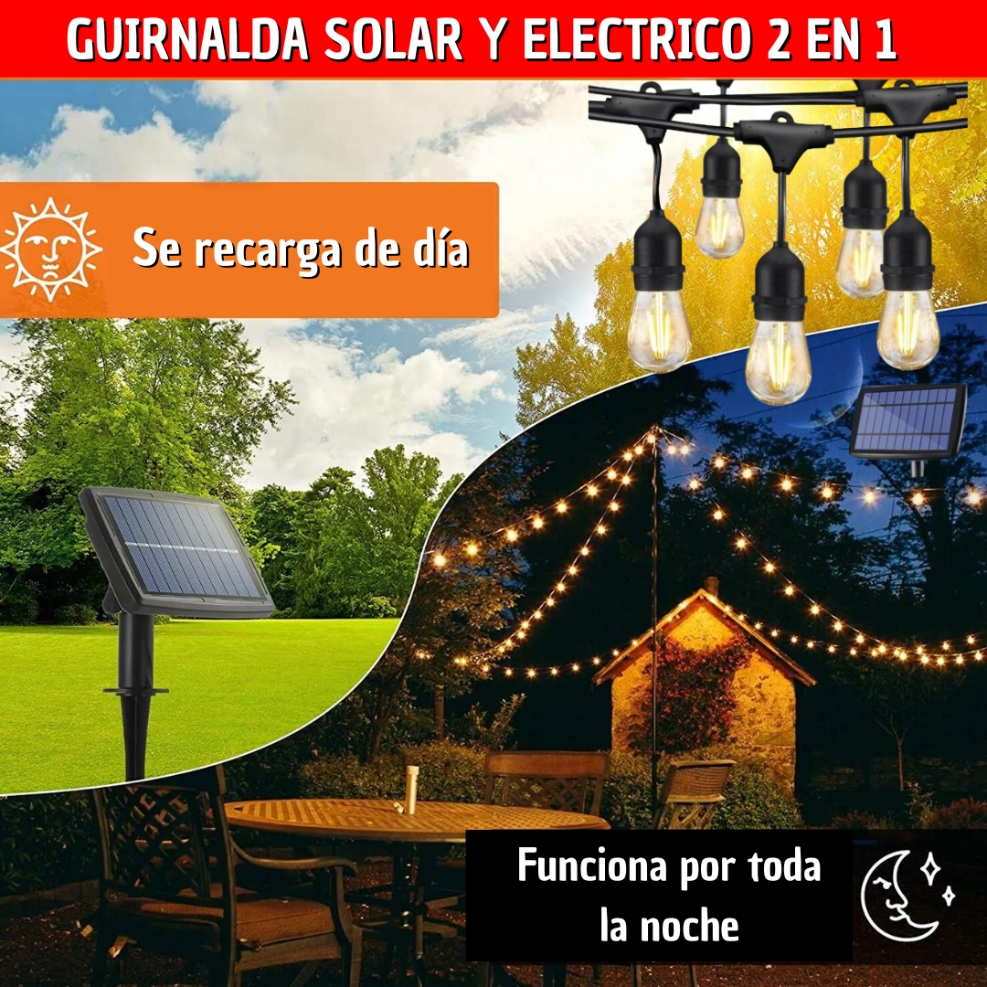 Guirnalda solar y eléctrica  🌞💡