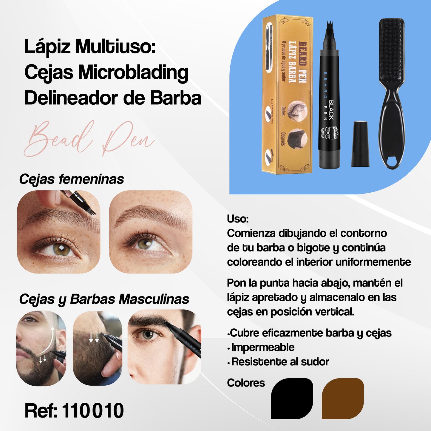 Lápiz para Contorno de Barba 🖍️